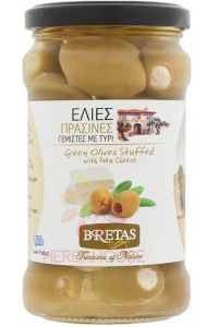 Obrázek pro Bretas Zelené olivy plněné Feta sýrem ve slunečnicovém oleji (300g)