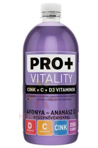 Obrázek pro PRO+ Vitality Nesycený nízkoenergetický nápoj s vitamínem C, D3, zinku a sladidly - borůvka, ananas (750ml)