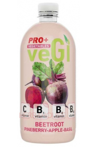 Obrázek pro PRO+ Vegetables Nesycený nízkoenergetický nápoj s vitamínem C, B1, B6, B12 a sladidly - červená řepa, borovice, jablko, bazalka (750ml)