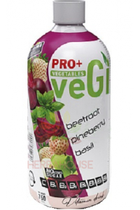 Obrázek pro PRO+ Vegetables Nesycený nízkoenergetický nápoj s vitamínem C, B1, B6, B12 a sladidly - červená řepa, borovice, jablko, bazalka (750ml)