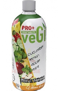 Obrázek pro PRO+ Vegetables Nesycený nízkoenergetický nápoj s vitamínem C, B3, B5, B9 a sladidly - okurka, citron, jablko, máta (750ml)