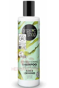 Obrázek pro Organic Shop Posilující šampon proti vypadávání vlasů s řasami a citrónovou trávou (280ml)