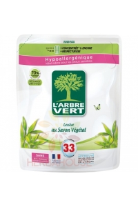 Obrázek pro L'Arbre Vert Hypoalergenní tekutý prací prostředek s přírodním mýdlem - náplň (1500ml)