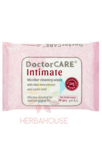 Obrázek pro DoctorCare Intimate vlhčené utěrky pro intimní hygienu s extraktem z Aloe Vera a kyselinou mléčnou (20ks)