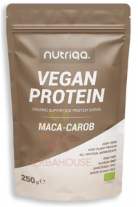 Obrázek pro Nutriqa Bio Vegan Proteinová směs - maca a karob (250g)