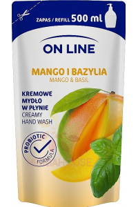 Obrázek pro On Line Tekuté mýdlo Mango a bazalka náhradní náplň (500ml)