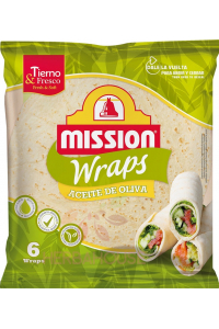 Obrázek pro Mission Wrap tortilla s extra panenským olivovým olejem 6ks (370g)