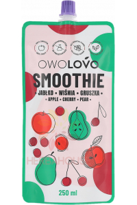 Obrázek pro Owolovo Ovocné Smoothie bez přidaného cukru - jablko, třešeň, hruška (250ml)