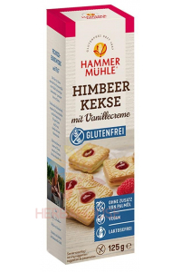 Obrázek pro Hammermühle Malinové sušenky s vanilkovým krémem bez lepku a laktózy (125g)