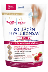 Obrázek pro Interherb Intense Prášek kolagen a kyselina hyaluronová se sladidlem - jahodový krém (300g)