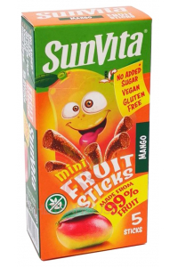 Obrázek pro SunVita Bezlepkové Mini ovocné tyčinky bez přidaného cukru - mango (50g)