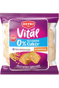 Obrázek pro Detki Vital cukor STOP Celozrnné sušenky bez cukru s otrubami (180g)