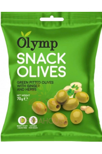 Obrázek pro Olymp Snack Zelené Olivy bez pecky se zázvorem a bylinkami (70g)