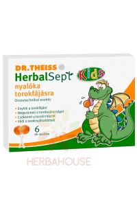 Obrázek pro Dr.Theiss HerbalSept Kids lízátka na bolest v krku (6ks)