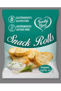 Obrázek pro Family Heart Snack Rolls Bezlepkové a bezlaktózové opečené, ochucené suchary - příchuť zakysaná smetana a cibule (40g)