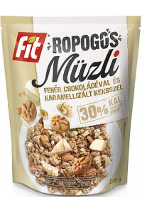 Fit Křupavé müsli s bílou čokoládou a karamelizovanými sušenkami (200g) Obrázek pro Fit Křupavé müsli s bílou čokoládou a karamelizovanými sušenkami (200g)