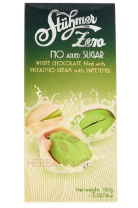 Obrázek pro Stühmer Zero Bílá čokoláda plněná pistáciovým krémem (100g)
