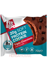 Obrázek pro FitSpo Triple chocolate Bezlepkový Proteinový koláček bez přidaného cukru, trojitá čokoláda (70g)