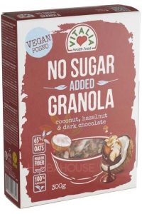 Obrázek pro Vitalia Vegan Granola se sladidly Kokosovo-oříšková s tmavou čokoládou (300g)