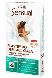 Obrázek pro Joanna Sensual Depilační pásky na tělo s Aloe Vera + olej po depilaci (12ks)