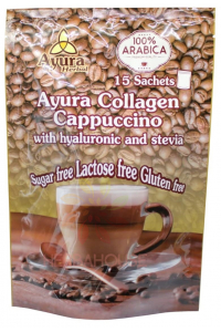 Obrázek pro Ayura Instantní kolagenové cappuccino s kyselinou hyaluronovou a stévií (15ks)