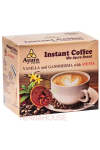 Obrázek pro Ayura Instantní vanilkové cappuccino s ganodermou a stévií (10ks)