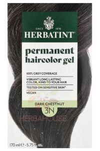 Obrázek pro Herbatint Přírodní permanentní barva na vlasy 3N - tmavý kaštan (170ml)