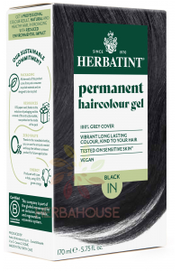 Obrázek pro Herbatint Přírodní permanentní barva na vlasy 1N - černá (170ml)