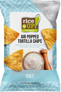 Rice Up Bezlepkový Tortilla chips kukuřičný s mořskou solí (60g) Obrázek pro Rice Up Bezlepkový Tortilla chips kukuřičný s mořskou solí (60g)
