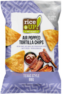 Rice Up Bezlepkový Tortilla chips kukuřičný s příchutí barbecue (60g) Obrázek pro Rice Up Bezlepkový Tortilla chips kukuřičný s příchutí barbecue (60g)