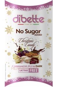 Obrázek pro Dibette Salonky máčené v hořké čokoládě plněné švestkově-skořicovým krémem se sladidlem (220g)