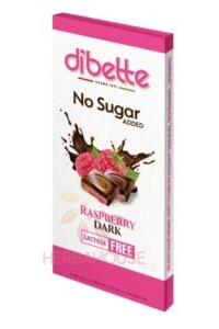 Obrázek pro Dibette NAS Hořká čokoláda plněná malinovým krémem se sladidlem (80g)
