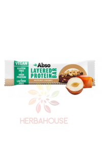 Obrázek pro Abso Layered Vegan Bezlepková proteinová tyčinka - karamel a lískové oříšky (50g)