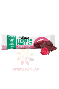 Obrázek pro Abso Layered Vegan Bezlepková proteínová tyčinka - malina a čokoláda (50g)