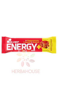 Obrázek pro Olimp Energy+ Bar s magnesiem, vitamíny a kofeinem z guarany - tyčinka v čokoládě arašídy a karamel (45g)