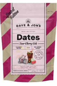 Obrázek pro Dave & Jon's Sour Cherry Cola Datle s příchutí višňové coly (125g)