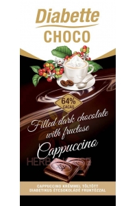 Obrázek pro Diabette Choco Hořká čokoláda s fruktózou plněná krémem s capucinovou příchutí (80g)