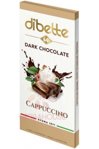 Obrázek pro Diabette Choco Hořká čokoláda s fruktózou plněná krémem s capucinovou příchutí (80g)