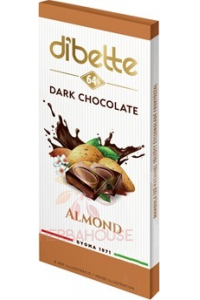 Obrázek pro Diabette Choco Hořká čokoláda s fruktózou plněná krémem s mandlovou příchutí (80g)