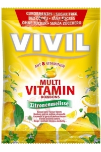 Obrázek pro Vivil Multivitamin drops bez cukru citrón a meduňka 8 vitamínů (60g)
