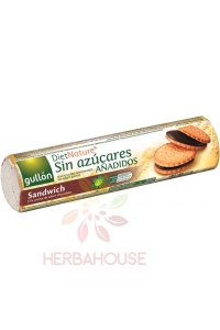Obrázek pro Gullón Sandwich sušenky plněné tmavou čokoládou bez cukru (250g)