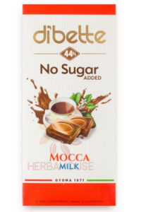 Obrázek pro Diabette Choco Mléčná čokoláda se sladidlem plněná krémem s kávovou příchutí (80g)