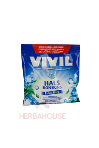 Obrázek pro Vivil Hals Bonbons drops bez cukru extra silný mentol + vitamín C (60g)
