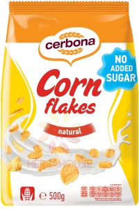 Obrázek pro Cerbona Corn Flakes Kukuřičné vločky bez cukru (500g)