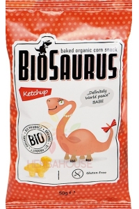 Obrázek pro McLloyd´s Biosaurus Bezlepkový kukuřičný snack s kečupovou příchutí (50g)