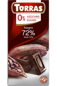 Obrázek pro Torras Bezlepková hořká čokoláda 72% bez přidaného cukru (75g)