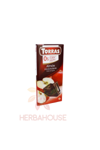 Obrázek pro Torras Bezlepková hořká čokoláda s jablkem bez přidaného cukru se sladidlem (75g)