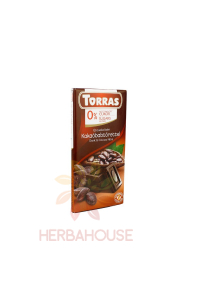 Obrázek pro Torras Bezlepková hořká čokoláda s kakaovým bobům bez přidaného cukru (75g)