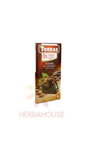 Obrázek pro Torras Bezlepková hořká čokoláda s kávou bez přidaného cukru (75g)