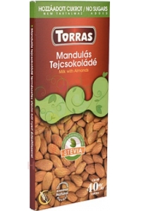 Obrázek pro Torras Bezlepková mléčná čokoláda s mandlemi bez přidaného cukru se sladidly (125g)